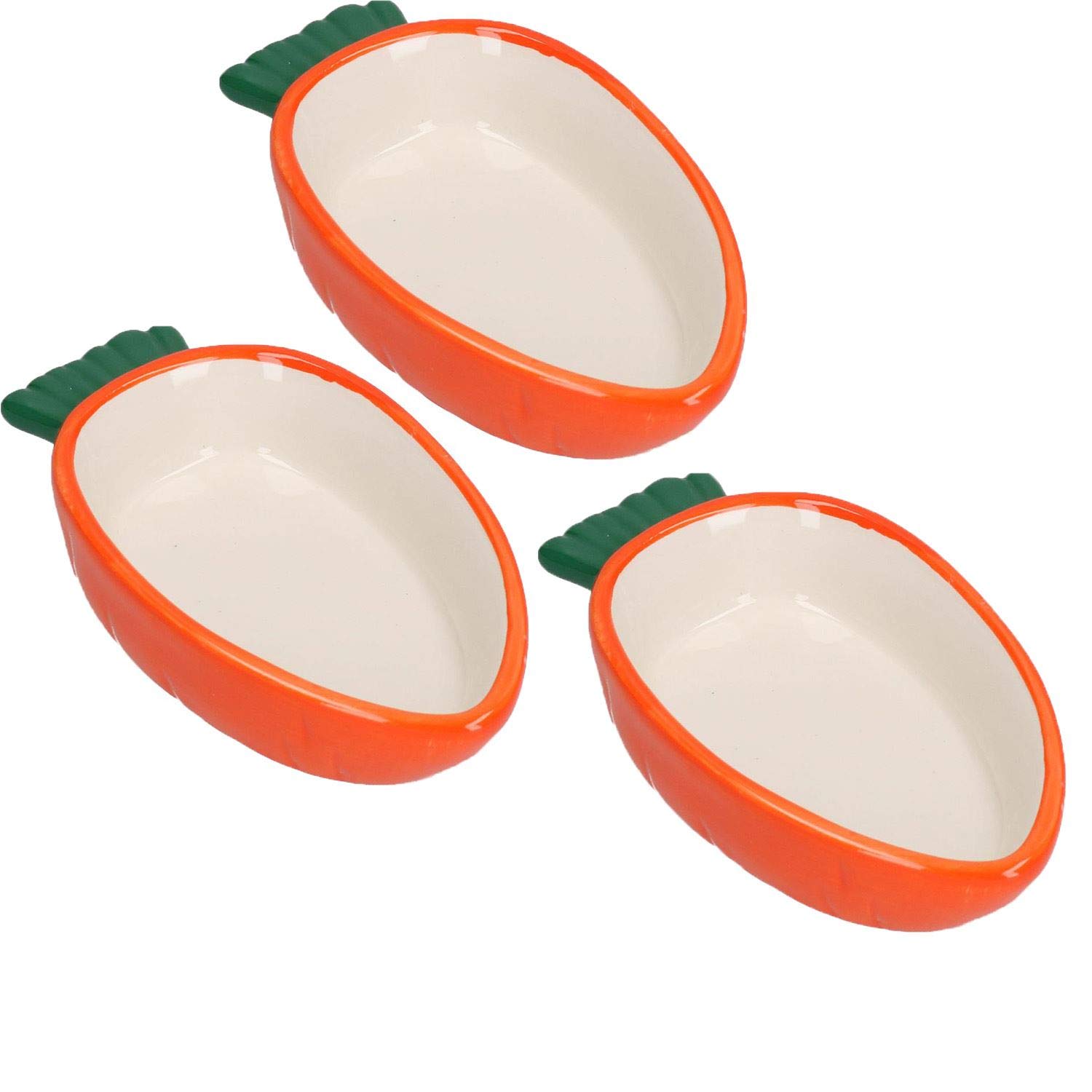 Bols en forme de carotte pour petits animaux 13,5cm - Gamelle lapin nain et cochon d'Inde x3