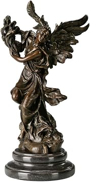 Bronze Harvest Angel Statue Figurine Antique Sculpture Home Office Decor