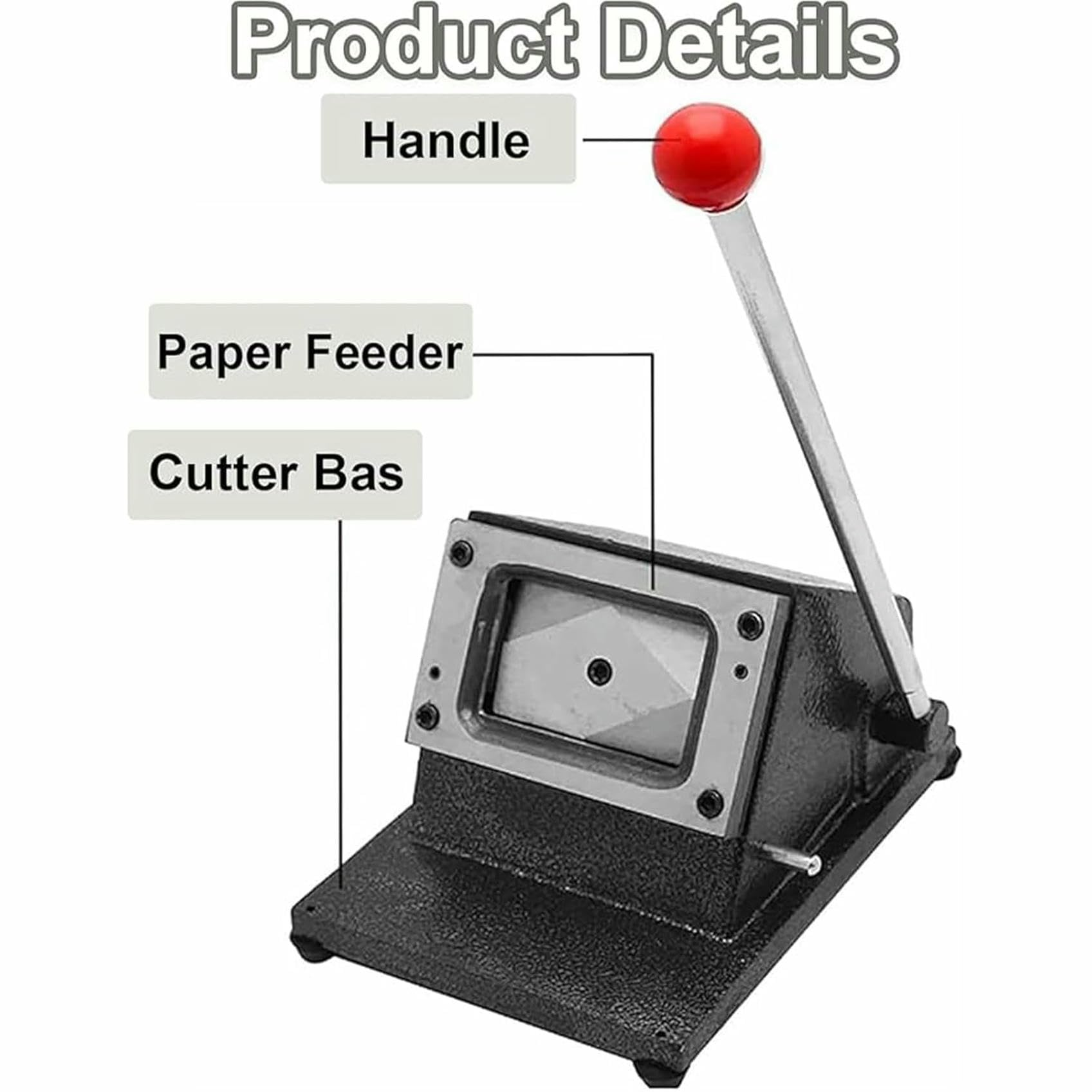 Taglierina Manuale per Carte, 85,7 * 54 mm, fustellatrice con Angoli arrotondati, Maniglia estesa e Base Rinforzata, Materiale Resistente per ID, Badge, Carte di Credito, Pet~/