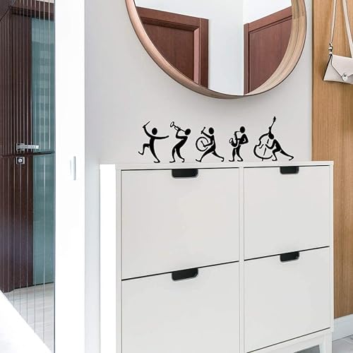 Miniatura 5 de Calcomanía de vinilo para pared diseño de estrella de rock y guitarra decoración de pared decoración de dormitorio música para niños arte de 23 x 11