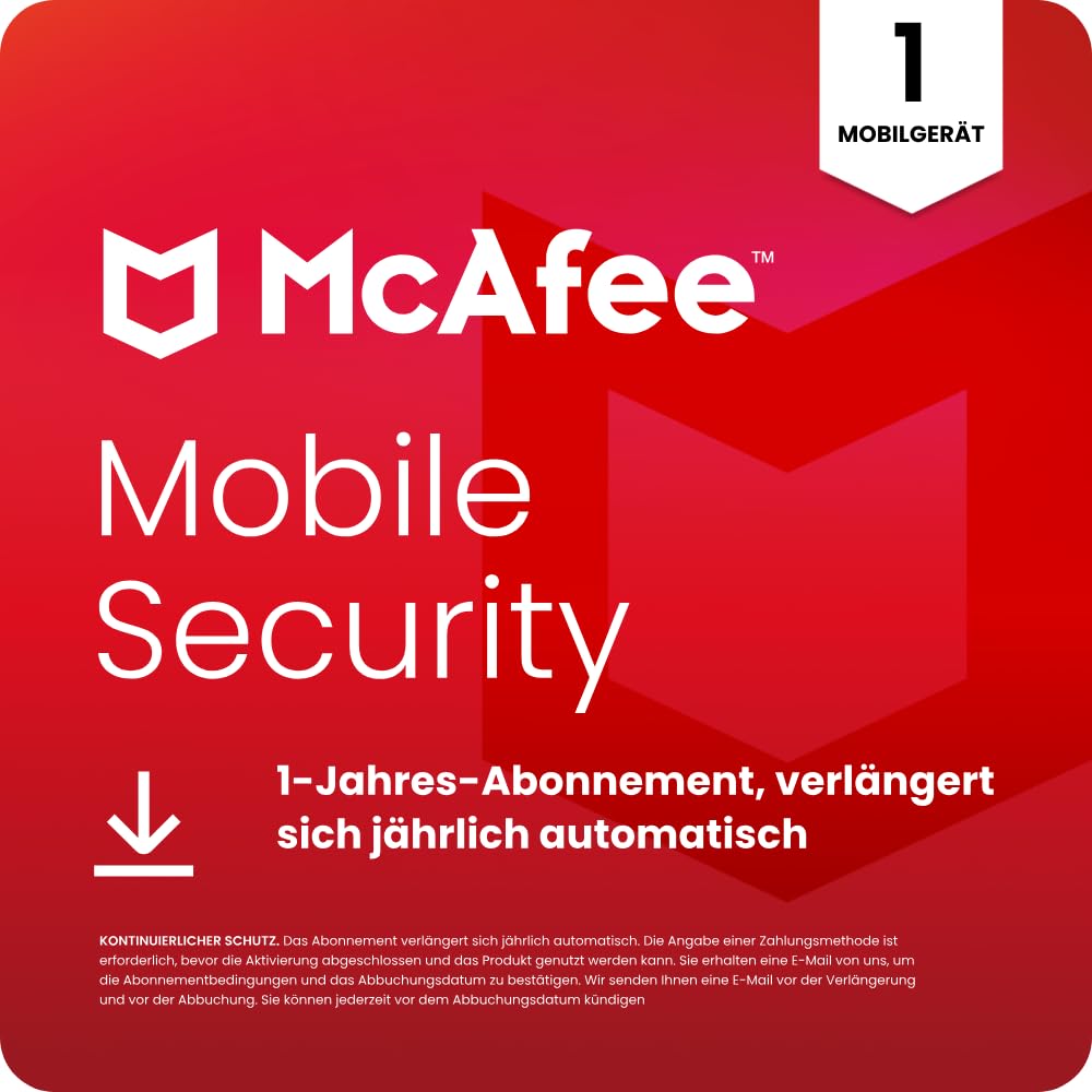 McAfee Mobile Security | 12 Monate|Sicherheits-App für Mobilgeräte | Digitaler download