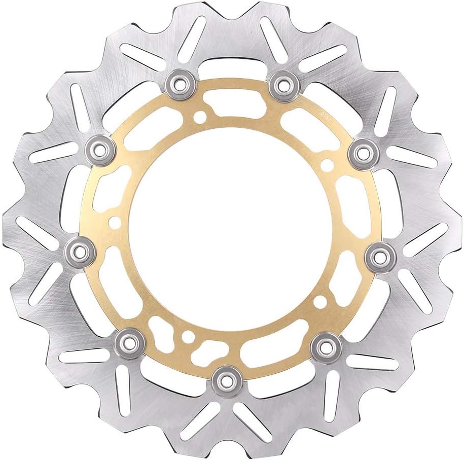 Bacar 1 Set Stainless Steel Front+Rear Brake Disc Rotor Solid Gold for Yamaha MT-03 ABS 320 16 YZF R3/R25 15-16