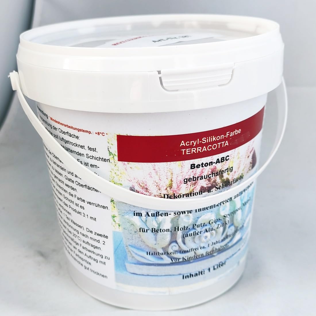 Terracotta - Betonfarbe Acryl Silikon 5 Liter, (EUR 14,80 /L)