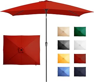 Ayge Outdoor Umbrella 6.5 Rectangular patio Umbrella for poolside red