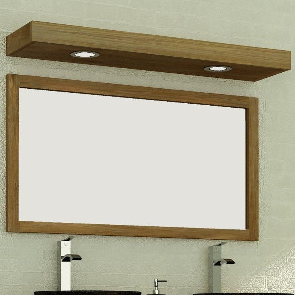 Wanda collection - Bandeau Lumineux en Teck pour Spots 140 cm