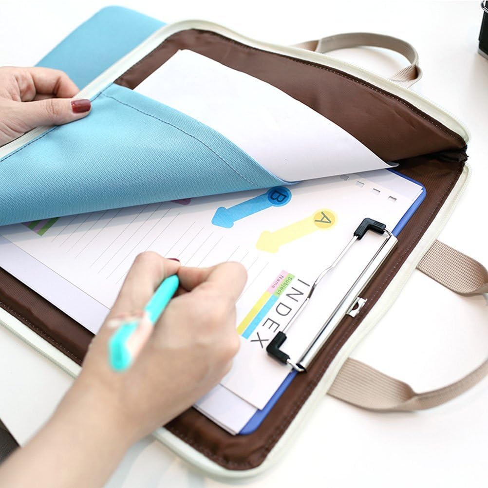 iSuperb Portable A4 Document Organizer Bag Waterproof Zipper File Bag with Handle Tote Holder iPad Bag for Men Women Travel