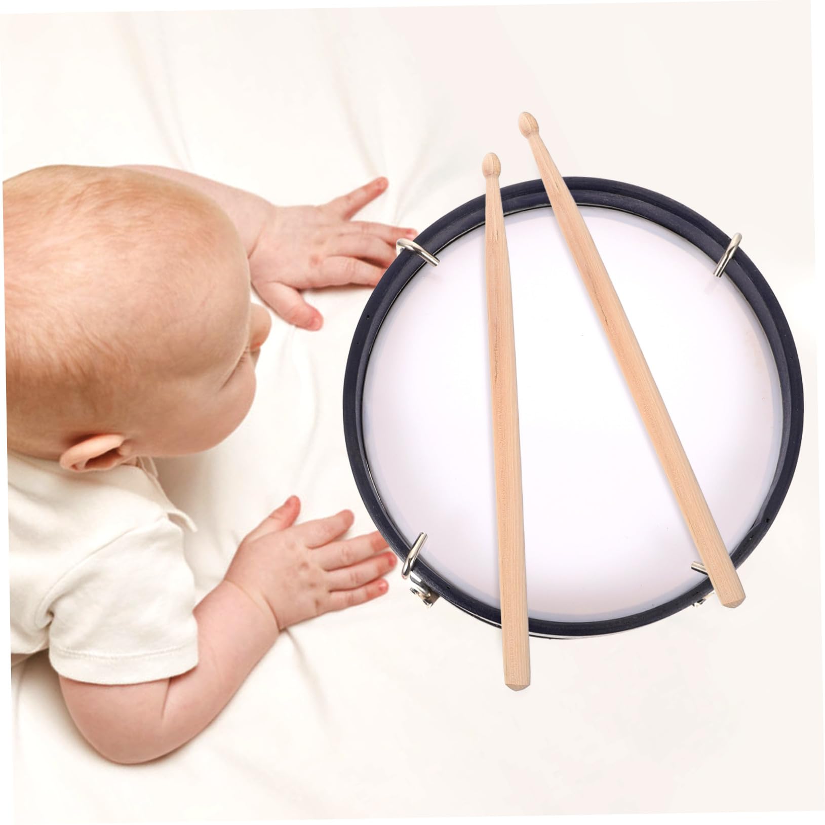Mikinona Kit de Caja de Percusión Rojo para Niños Baquetas de Madera y Metal, Instrumento Musical para Fortalecer la Relación Familiar y Atraer la Atención Infantil Color