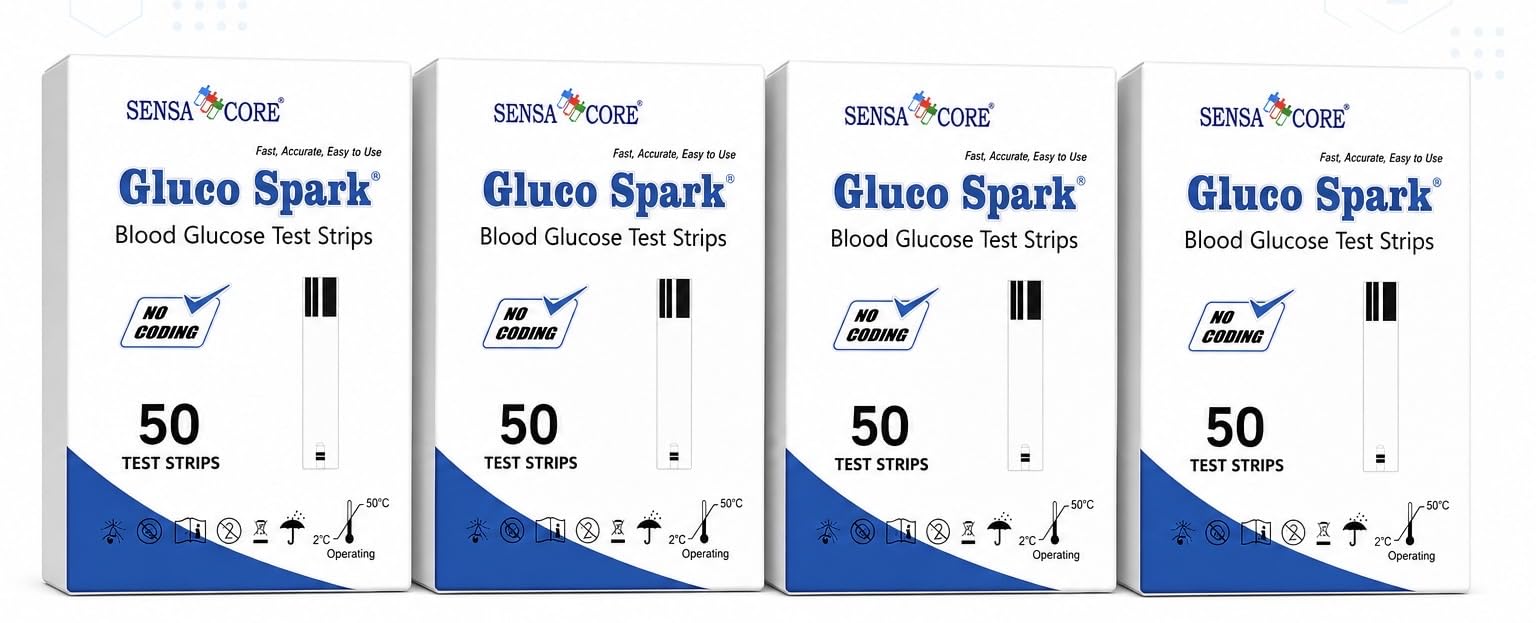 Gluco Spark Blood Glucose 200 Test Strips | 200 Strips, Blood Sugar Testing, Glucose Monitoring-image-43