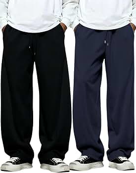 Amazon.com: SOLY HUX Men's 2 Packs Athletic Sweatpants Baggy