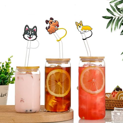 Miniatura 3 de 6 fundas para popotes de silicona para vasos, a prueba de polvo, reutilizables, para popotes de 0.315 a 0.315 pulgadas (0.276-0.315 in) (funda para