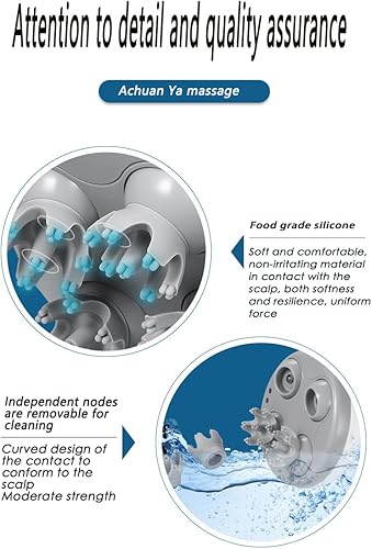 Miniatura 3 de Achuan Ya Masajeador de cabeza eléctrico de mano, posición de engranaje ajustable, muscular, hombro, muslo, cuero cabelludo, brazo, masaje de cuerpo