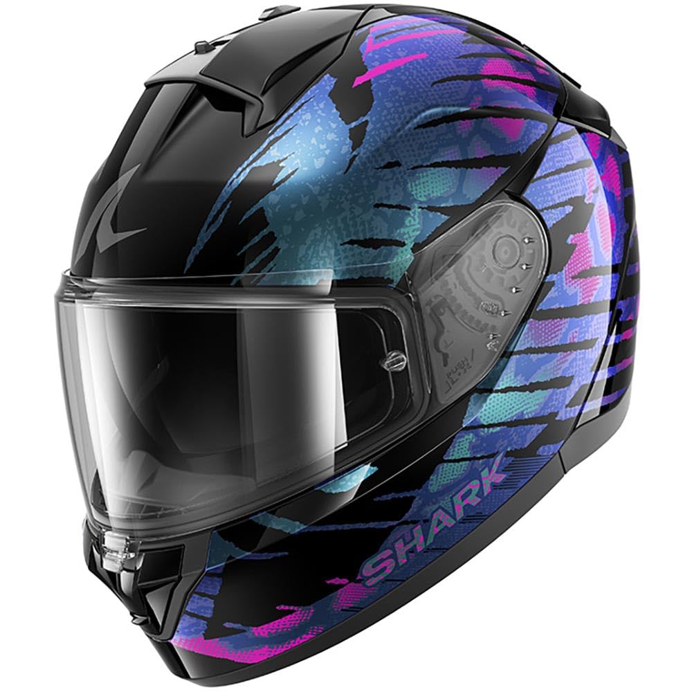 SHARK, Casco Moto Integral RIDILL 2 REPTAIA Black Violet Glitter KVX, XS