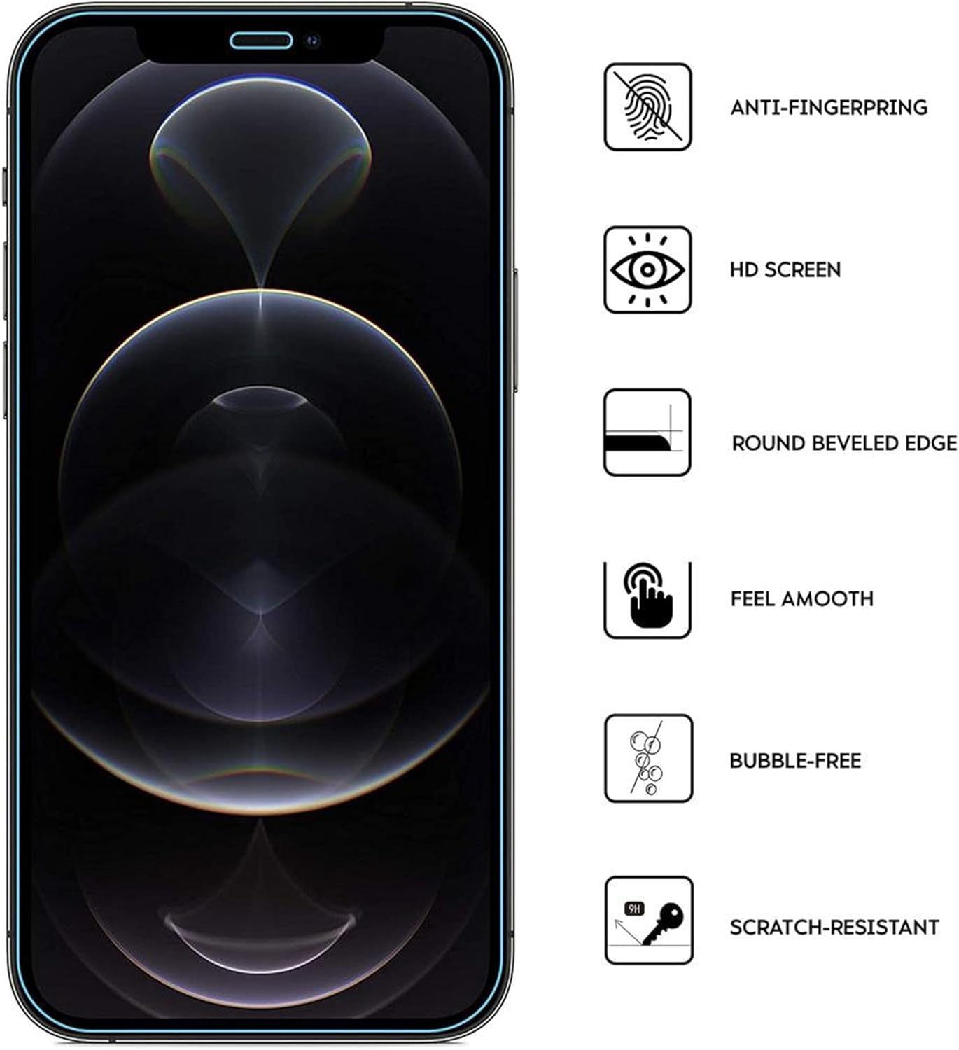 N NEWTOP Cover Compatibile con Apple iPhone 12-12 PRO, Posteriore Semi Rigida TP