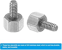 Vista 4 de PATIKIL M2x3mm+0.157 in Macho-Hembra Hex Standoff, paquete de 25 tornillos de separación de PCB de acero inoxidable para placas base, cajas