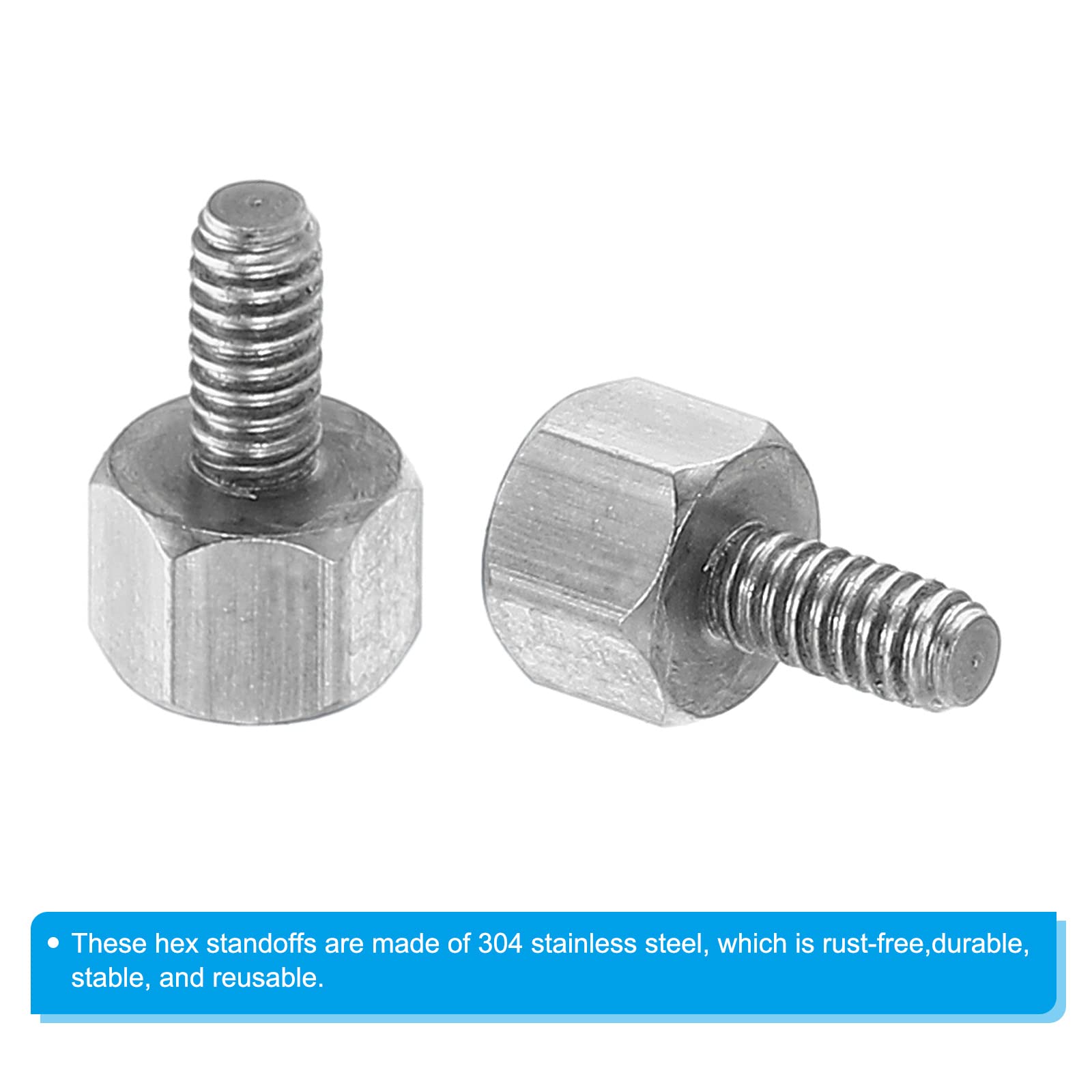 PATIKIL M2x3mm+4mm Male-Female Hex Standoff, 25 Pack Stainless Steel PCB Standoffs Screws for Motherboards Computer Cases - Image 4