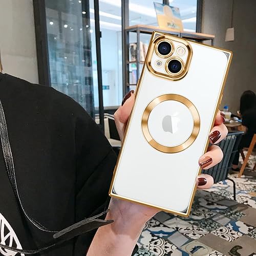 Miniatura 7 de LSL Funda magnética cuadrada para iPhone 15 compatible con MagSafe TPU suave parachoques anticaídas, antiarañazos, a prueba de golpes, cubierta