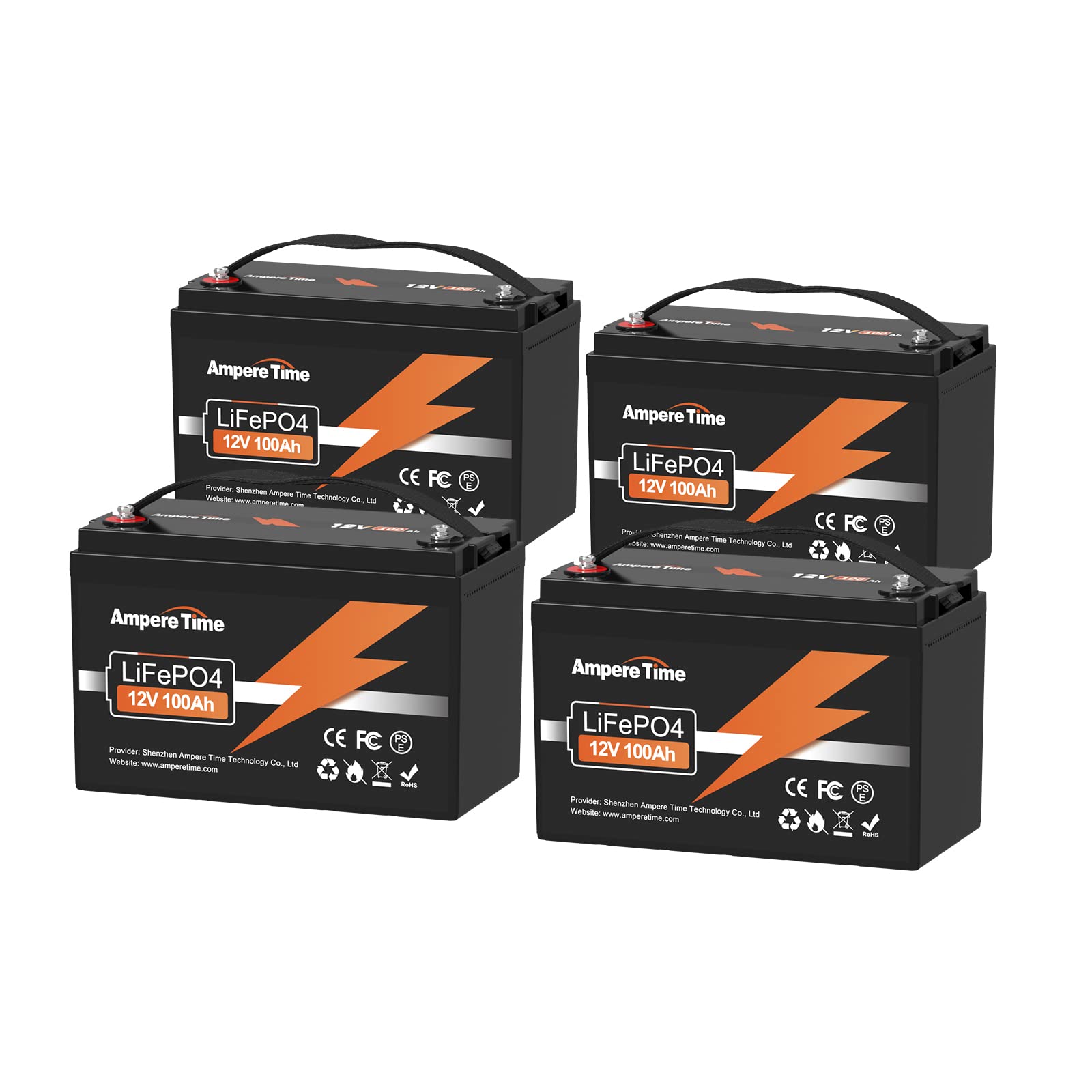 Buy Ampere Time 12V 100Ah LiFePO4 Lithium Battery, 4000+ Deep Cycle