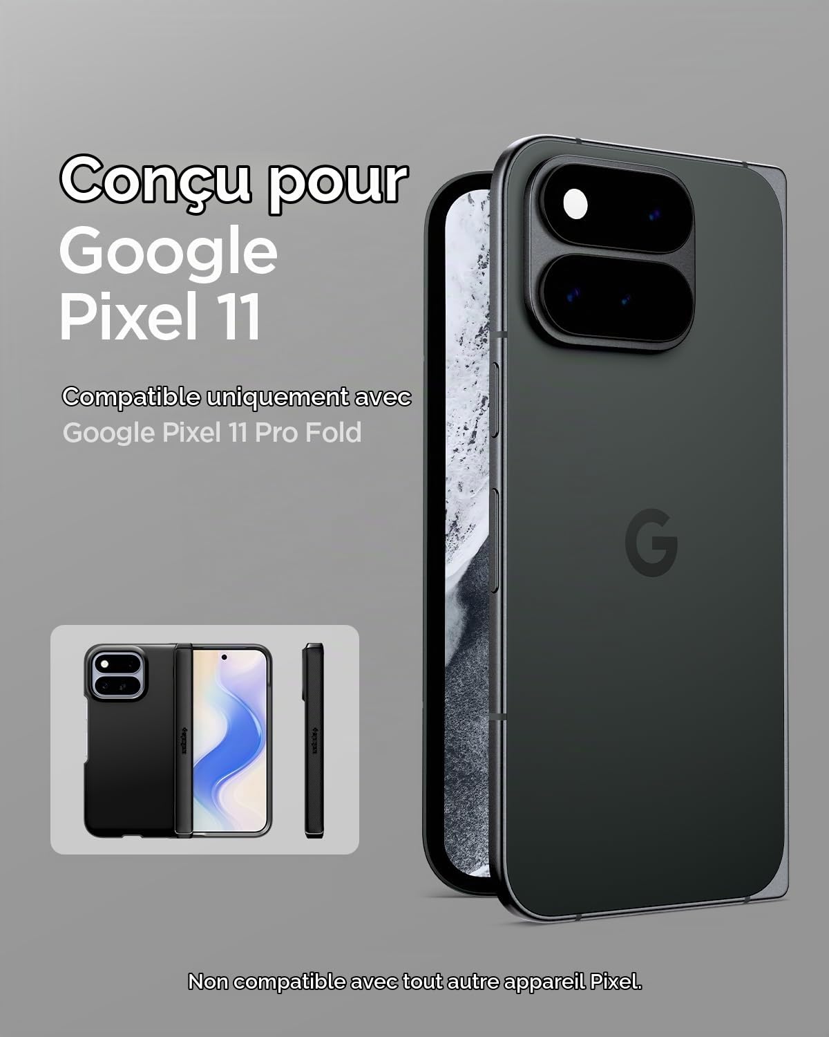 Spigen Slim Armor Pro MagFit Coque pour Google Pixel 11 Pro Fold - Noir