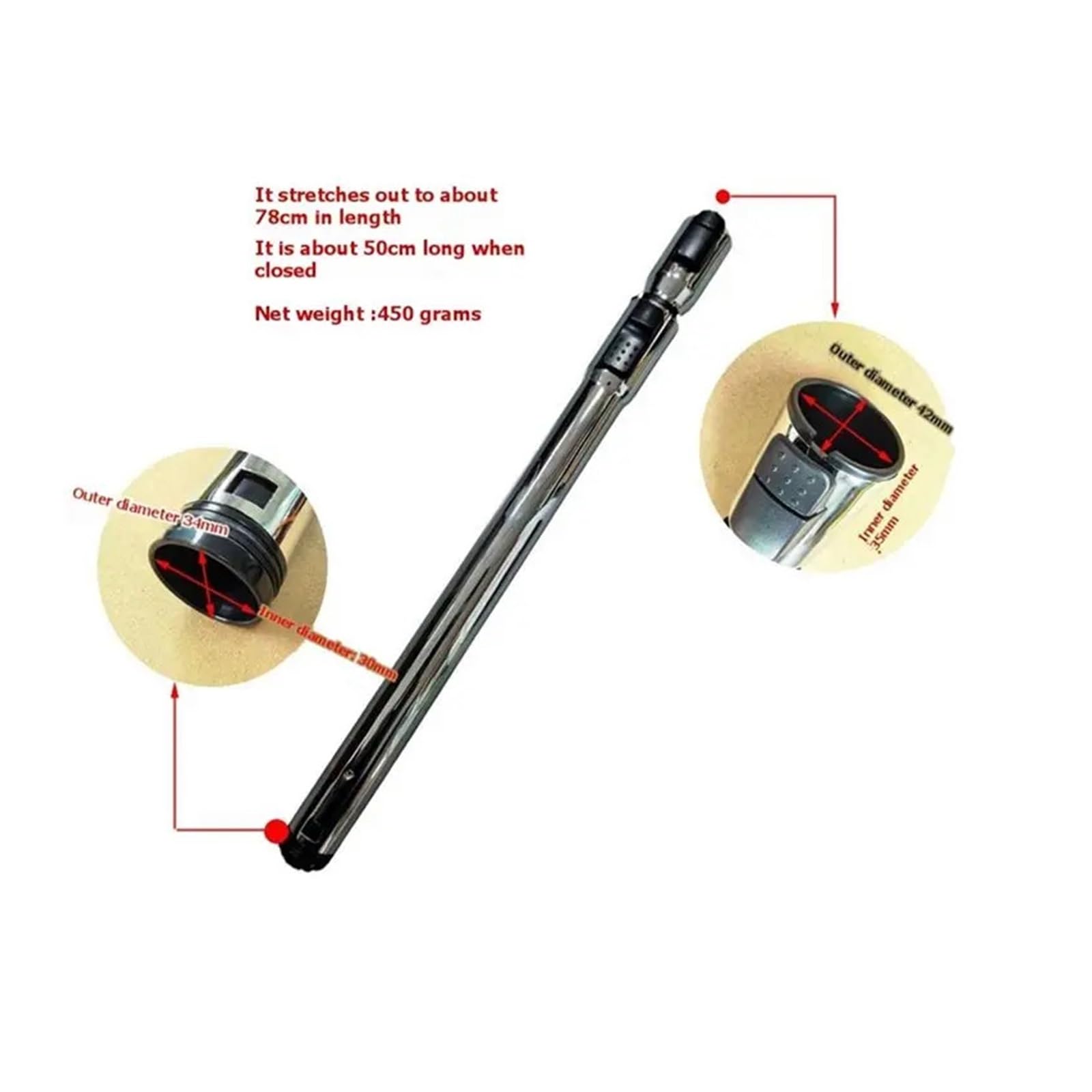 Tige D'extension For Aspirateur Télescopique De 78 Cm