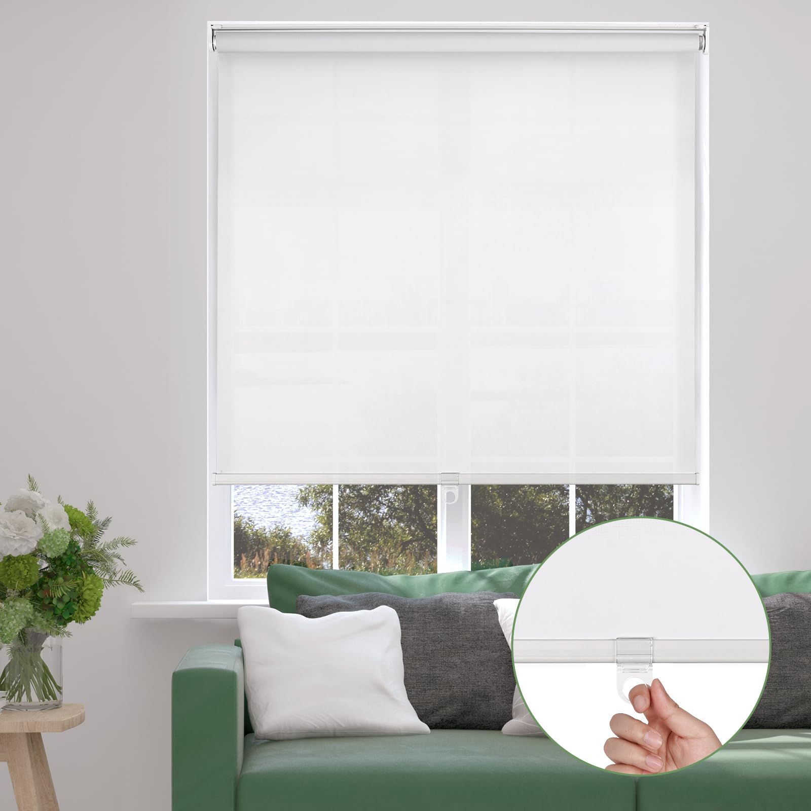 Bliwans Roller Window Shades, Cordless Window
