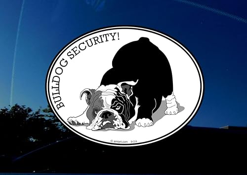 BULLDOG SECURITY - Calcomanías para ventana de automóvil, diseño de bulldogs ingleses, regalo
