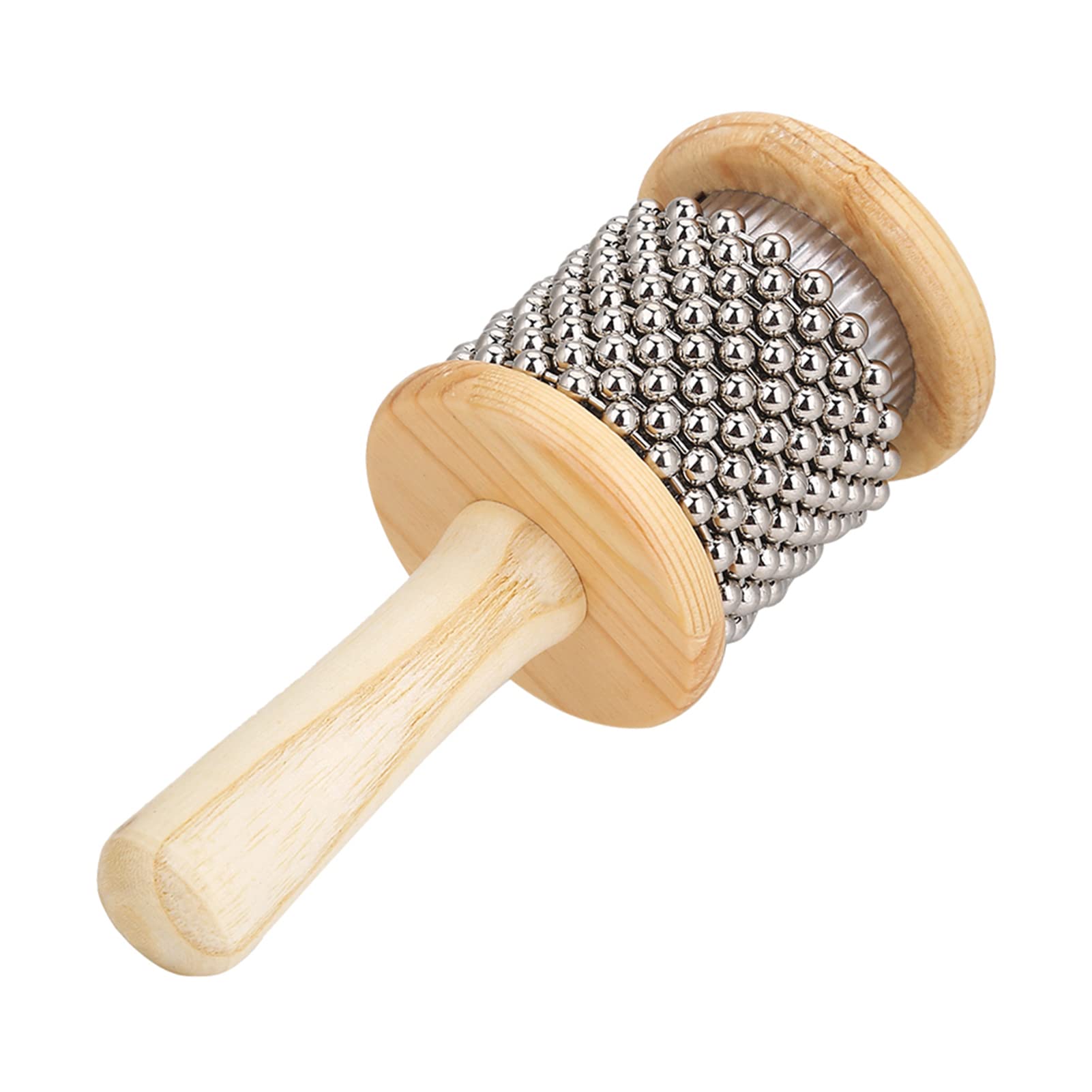 Cabasa de Madera Mini Cabasa Instrumento de Música Coctelera de Mano Instrumento de Percusión con Cuentas de Metal