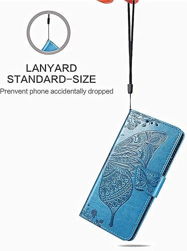 Miniatura 6 de MEUPZZK Funda para Samsung Galaxy A24 4G, Samsung A25 5G, piel sintética de alta calidad con diseño de mariposa en relieve, función atril, ranuras