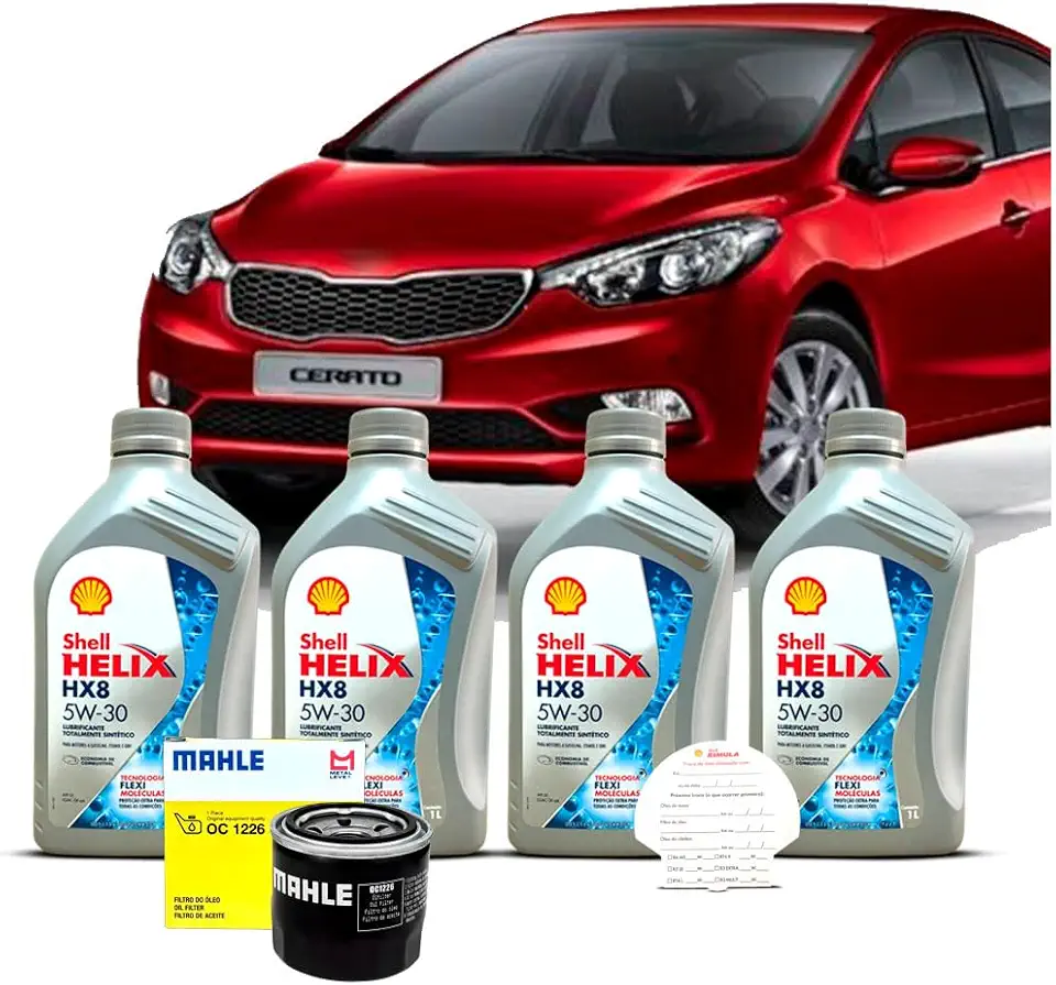 Kit Troca de Oleo 5w30 e Filtro Kia Cerato 1.6 16v 2014 a 2016