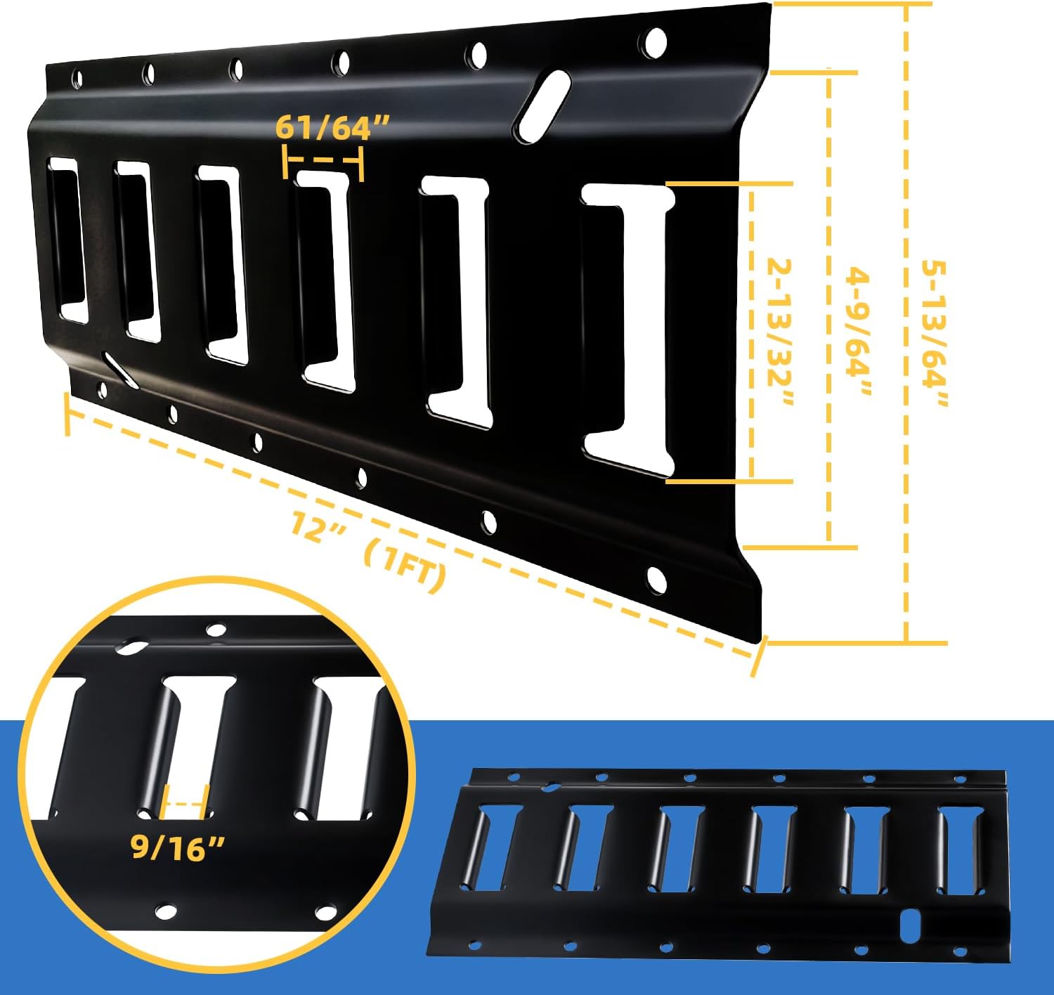 8PCS 1FT E-Track Tie Down Rails Kit Used As Tie Down Anchor Point for Trailers,Pickups,Vans,Trucks