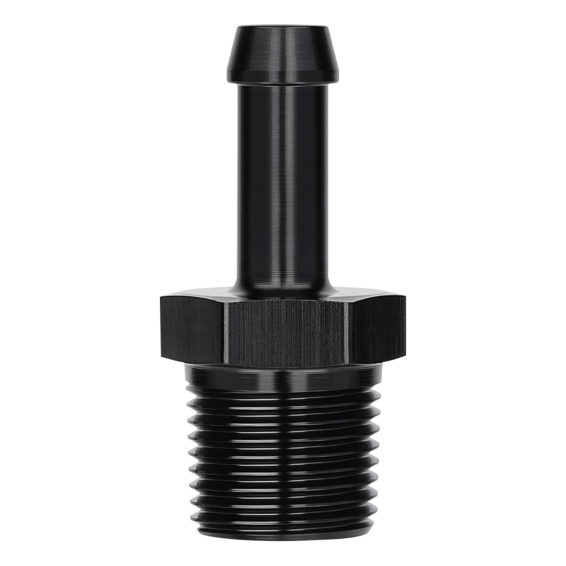 EVIL ENERGY 3/8" NPT Male to 5/16" Barb Fitting Adapter Straight Aluminum Black