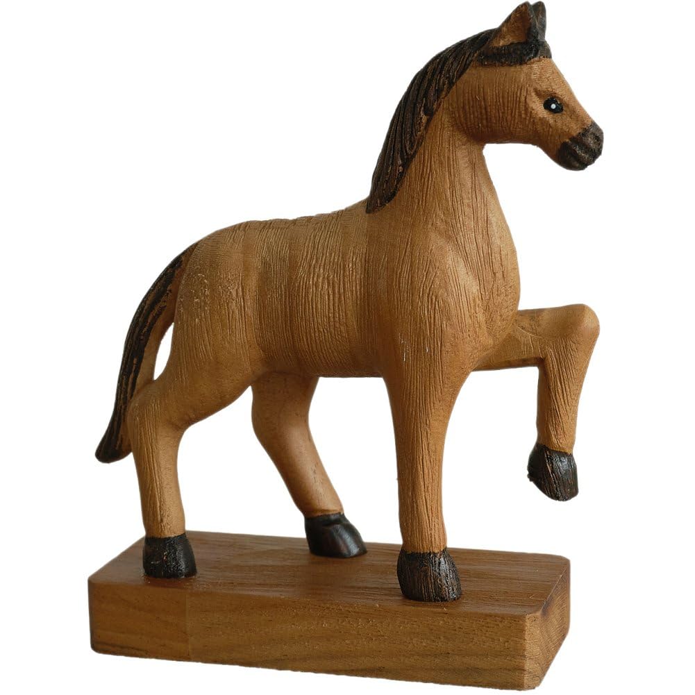 Figurine de cheval en bois pour décorer votre salon et étagère de bureau