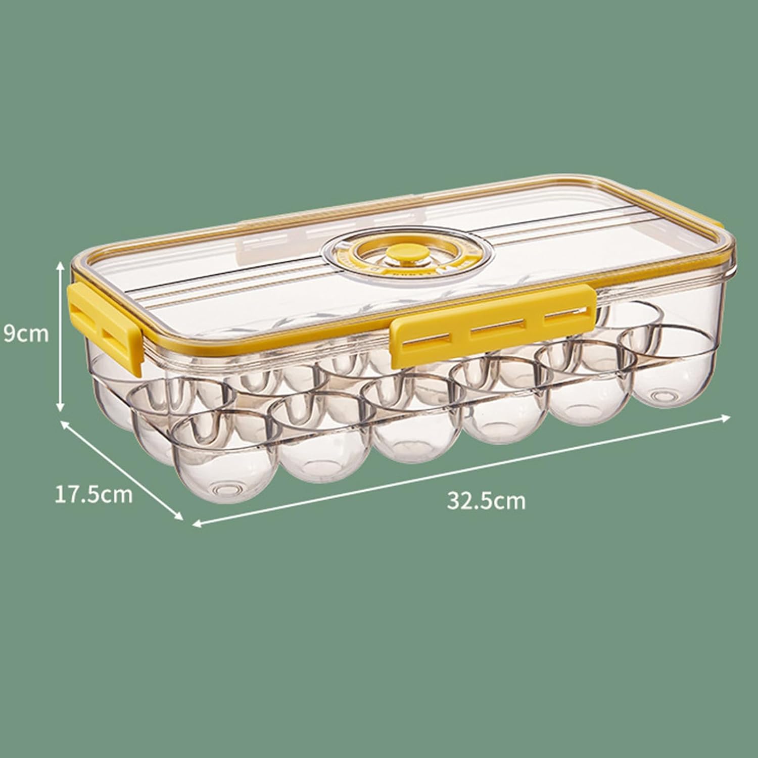 Egg Holder for Fridge Egg Box Portable Stable 18/24 Grids Clear Egg Storage Box Tray for Home Egg Organizer (Yellow 24 Grids)