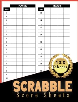 Scrabble Score Sheets Large Print Scrabble Score Book for Score Keeping, 120 Sheets Score Card Notebook, Scrabble Score Record Keeper Book, Record your Scrabble with Travel