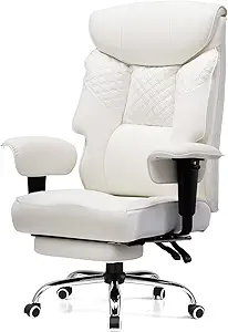 GTRACING Big and Tall Office Chair 400LBS Wide Ergonomic Gaming Chair with Deluxe Embossing Designed Leather with Foot Rest,150°Reclining Adjustable Soft Armrests Pocket Spring Back Support and Pillow