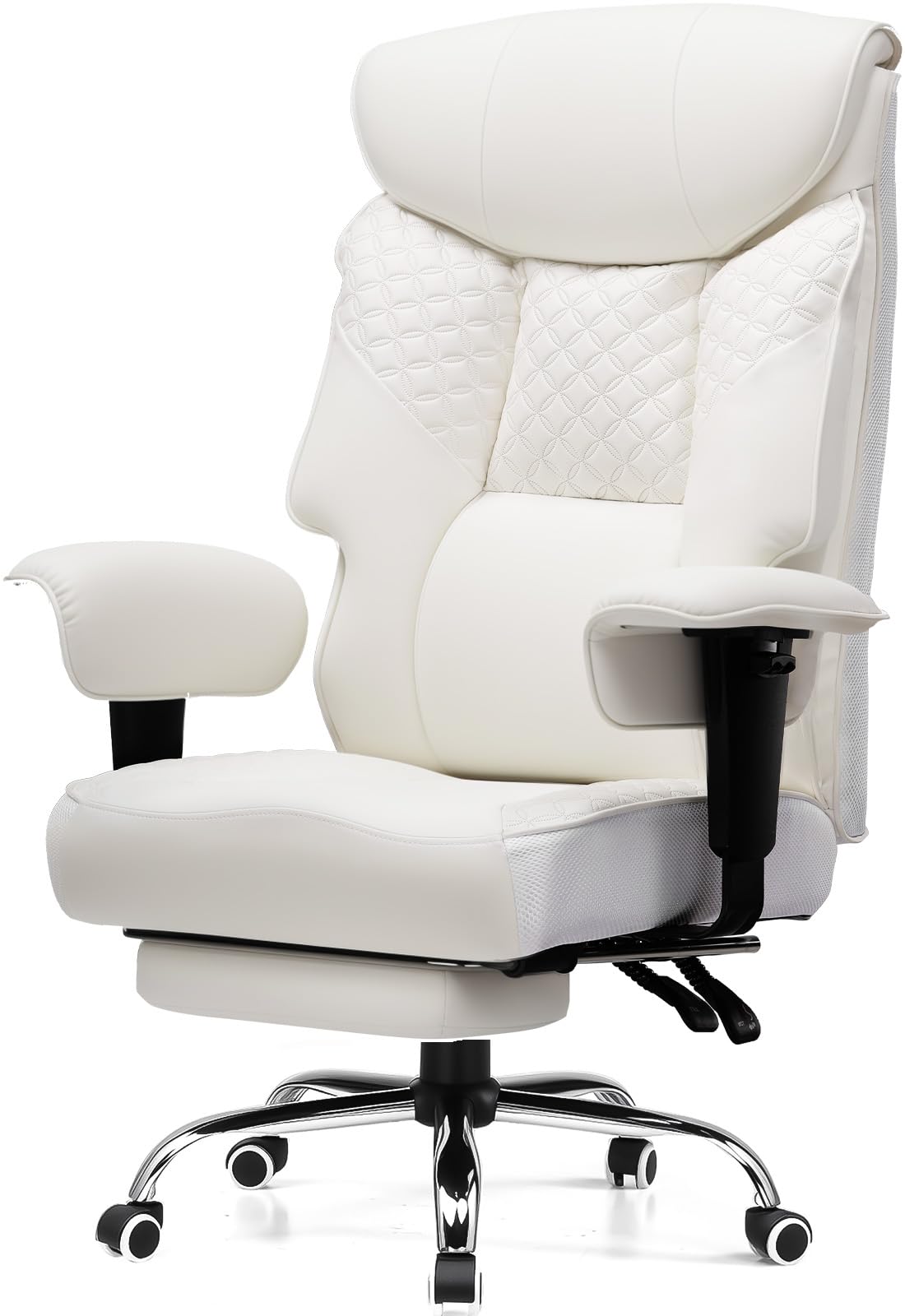 COMHOMA Silla de gaming para personas grandes y pesadas, silla ergonómica de oficina de hasta 180 kg, cojín de asiento 3D, ajustable con reposapiés, piel sintética, alta comodidad para oficina y