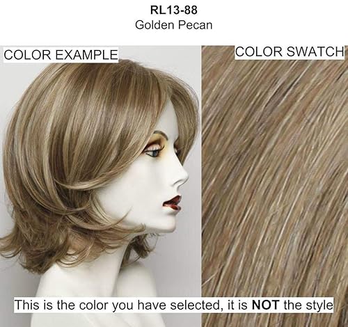 Foco Petite Cap Peluca Color RL1388 PECAN ORO  Raquel Welch Pelucas de 120in de largo capas Tru2Life calor sintético encaje frontal superior para