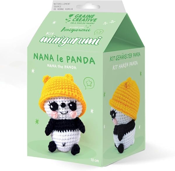 GRAINE CREATIVE Amigurumi Crochet Kit Nana the Panda