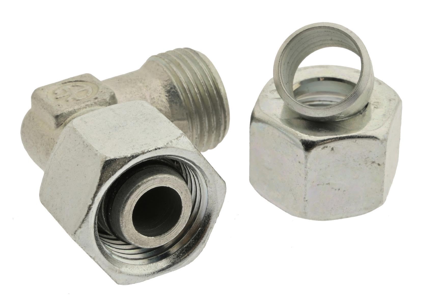 Einstellbare Winkel - Klemmringverschraubung 18 L, Edelstahl (NC) Anschlussverschraubung leichte Baureihe