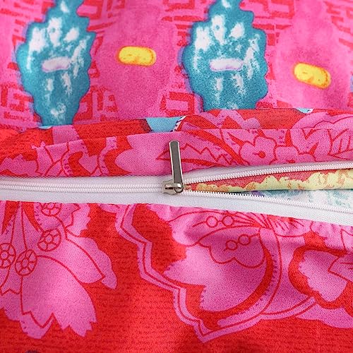 Bohemian Duvet Cover Queen Size, 3 Pieces Soft Lightweight Microfiber Duvet Cover Set, Colorful Ethnic Bedding Comforter Cover Set With Zipper Ties, 1 Duvet Cover And 2 Pillowcases, No Comforter #TOP4