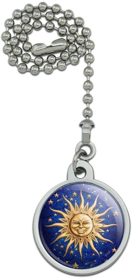GRAPHICS & MORE Celestial Suns Moon Shooting Stars Ceiling Fan and Light Pull Chain