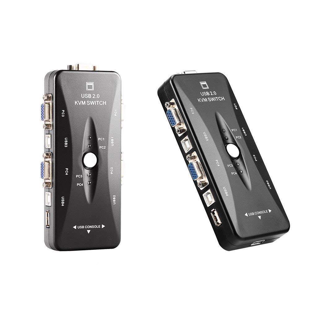 Microware 4 Port USB 2.0 KVM VGA Switch Box Adapter Plug and Play for PC Keyboard Mouse Monitor-image-22