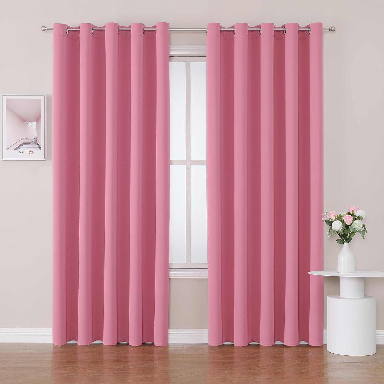 ChrisDowa Room Darkening Curtains for Bedroom and Living Room 70 Inch Wide