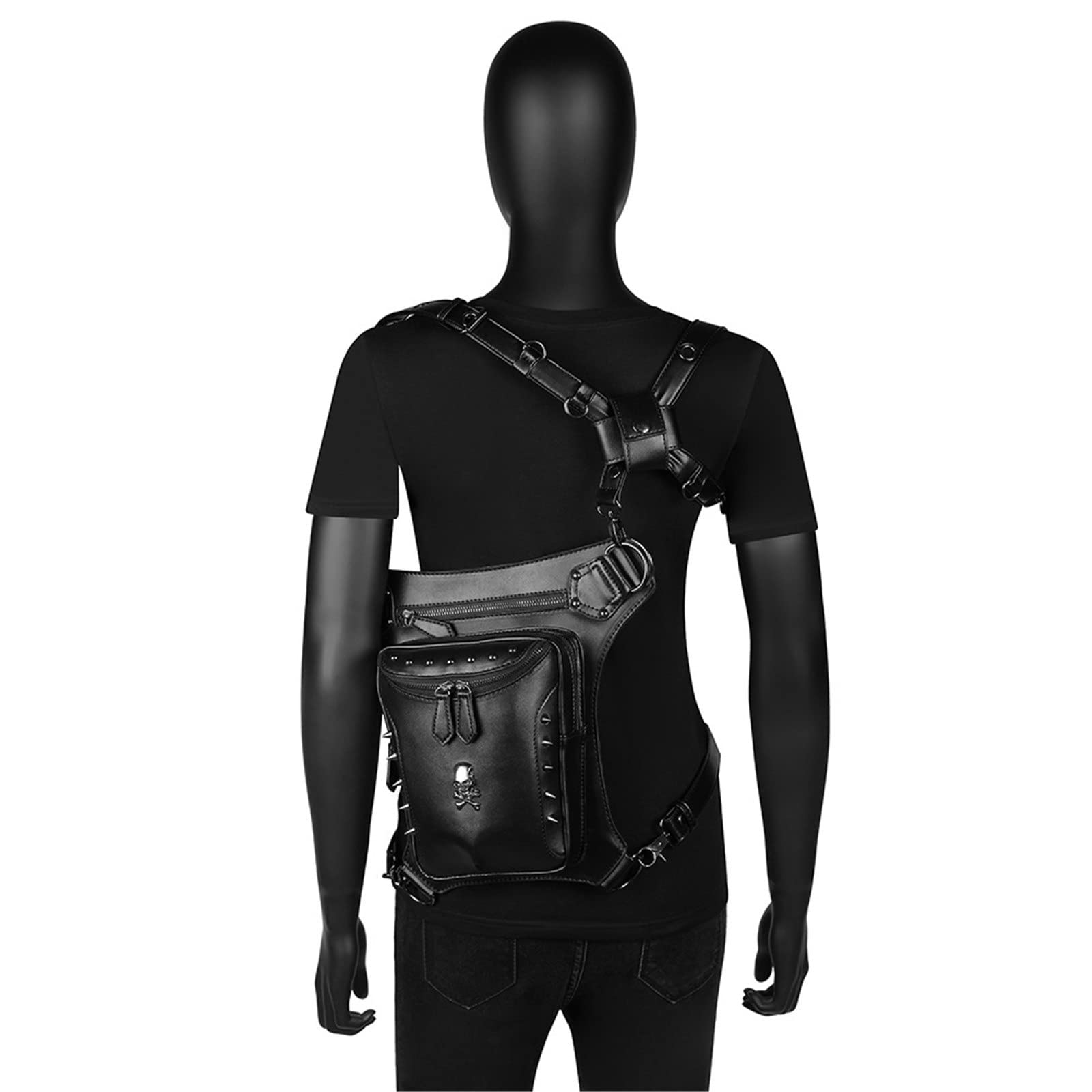Gothic Steampunk Hüfttasche Steampunk Gürteltasche Damen Outdoor Riding Diagonal Motorradtasche Drop Leg Arm