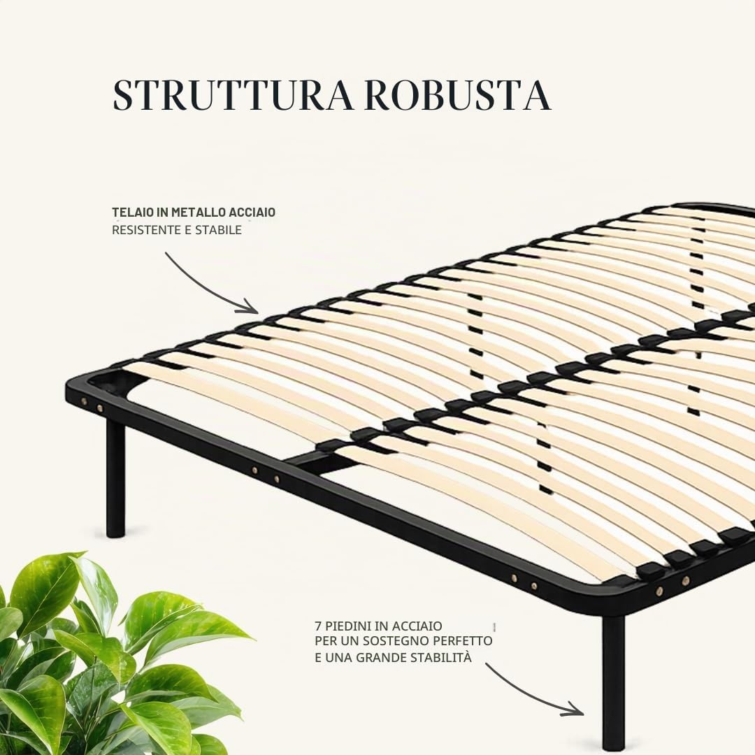 SKU- Rete a doghe 180 x 200 cm su gambe per letto matrimoniale