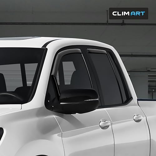 Miniatura 9 de CLIM ART Protectores de lluvia increíblemente duraderos en el canal compatibles con F250 a F550 Super Duty 2017-2024 Crew Cab, deflectores de