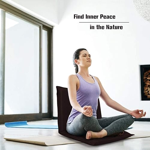 Miniatura 8 de Giantex Sofá de malla ajustable, silla de piso acolchada multiángulo de 6 posiciones, soporte de respaldo acolchado versátil, sillas de videojuegos