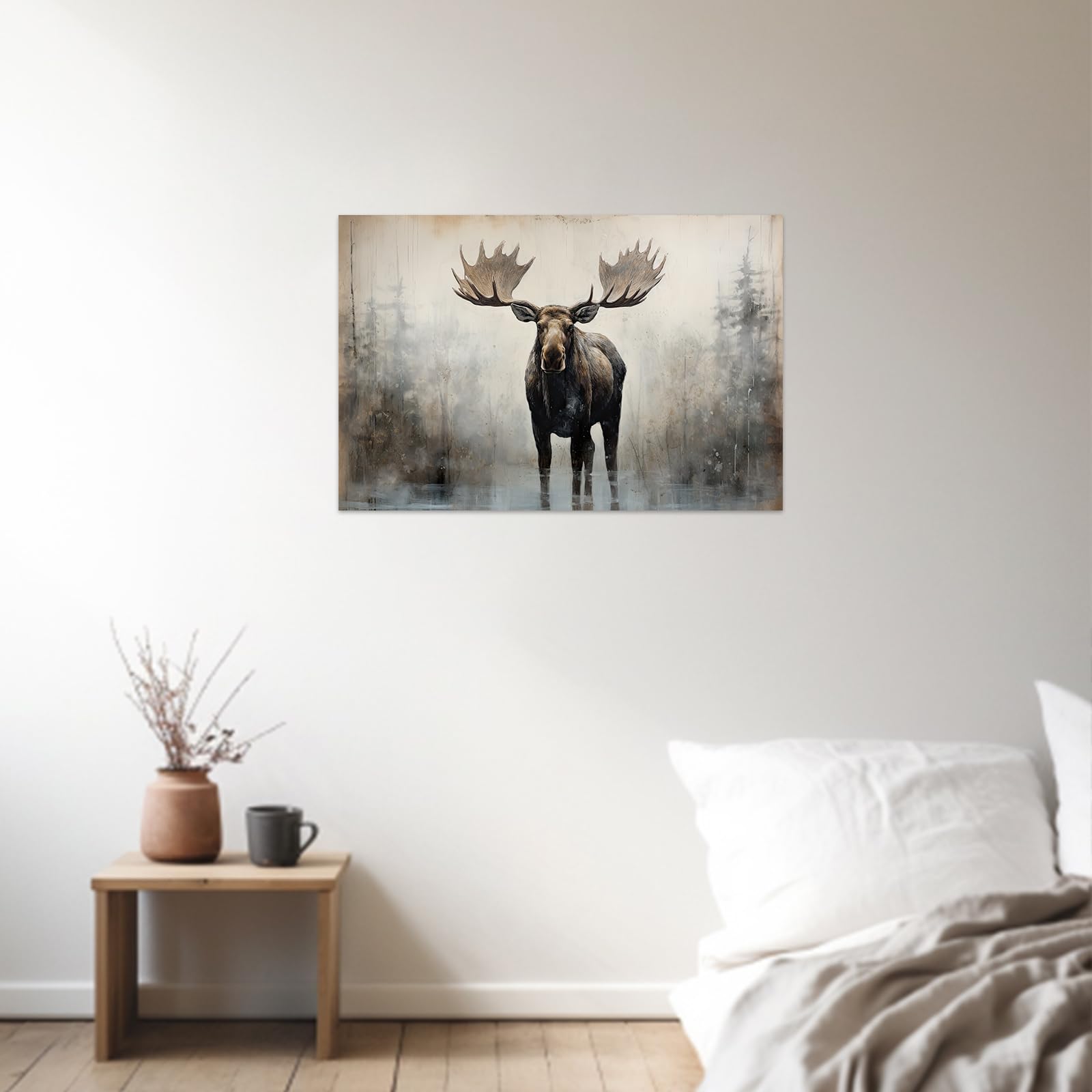 Amazon.co.jp: ZXHYWYM 大型ヘラジカ ウォールアート 野生動物