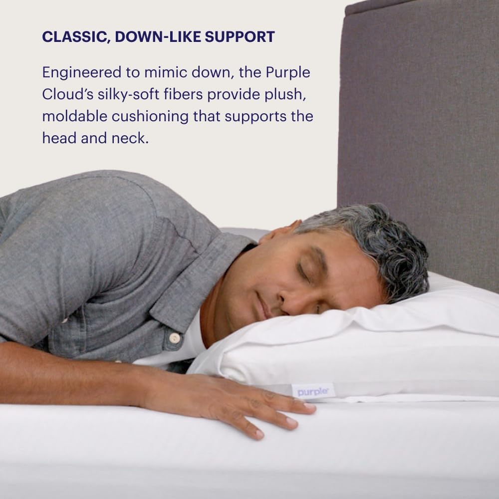 Purple Cloud Pillow - Standard Size, Hypoallergenic Gel Fiber Fill for Plush, Cloud-Like Comfort - Molds to Support Head & Neck, Won’t Clump or Flatten - Image 2