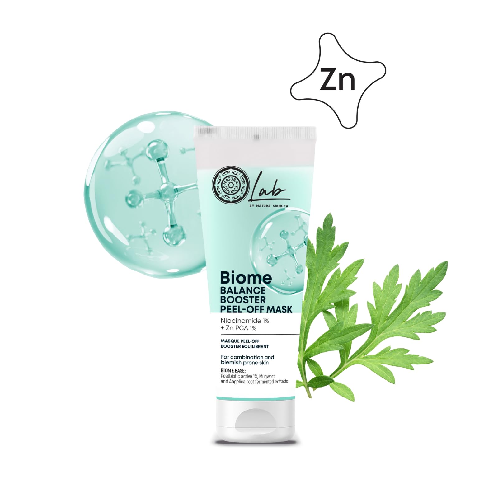 Natura Siberica Lab Biome Balance Booster Peel-Off Face Mask 75 ml, Green, 75 ml (Pack of 1) - Image 2