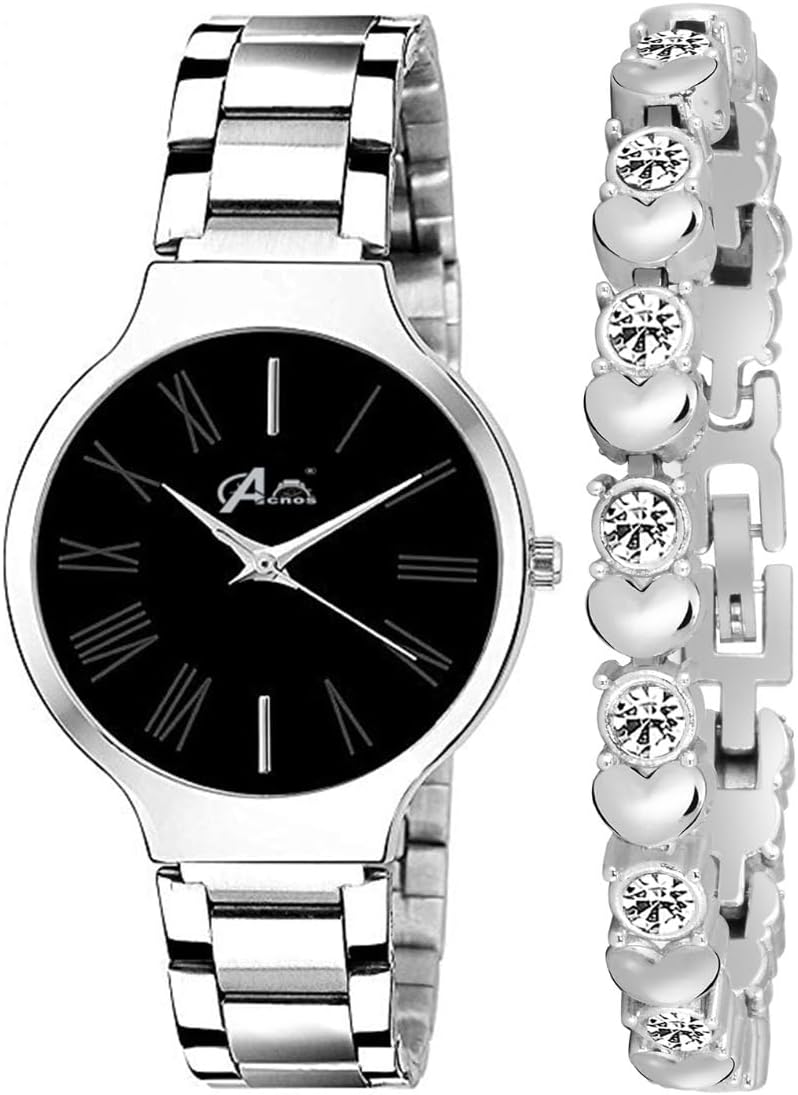 Premium Analog Women's Watch (Multicolour Dial Multi Colored Strap), Black, Free, bracelet